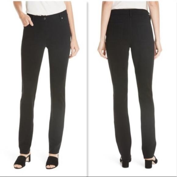 Eileen Fisher black stretchy ponte knit skinny pants 2 - Picture 1 of 9